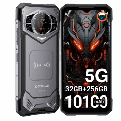 DOOGEE S200 Outdoor Handy Ohne Vertrag 5G Android 14, 32GB RAM+256GB/2TB ROM Outdoor Smartphone, 10100mAh(33W) Baustellen Handy, 6.72" FHD+ 120Hz, 100MP+20MP, Wifi6/IP68/ IP69K/Dual SIM/NFC