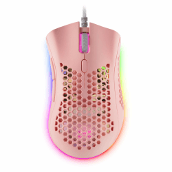 Mars Gaming MMEXP Rosa, RGB Gaming-Maus, 32K DPI, Feather-Kabel, HUANO-Schalter