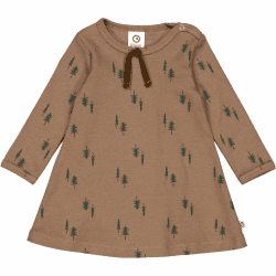 Müsli by Green Cotton Baby-Mädchen Pine L/S Dress 92 Shade/ Balance Green/ Bark