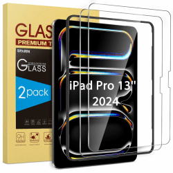 SPARIN Panzer Schutz Glas für iPad Pro 13 Zoll M4 (2024), 7. Generation, HD-Klarheit folie, 9H Härte Schutzfolie, Kratzfest, 2 Stück iPad Pro 13 Zoll 2024