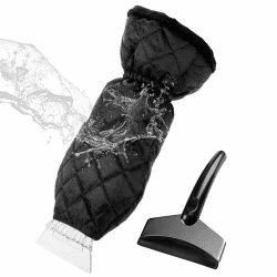 Vakki Eiskratzer Auto mit Handschuh, 2 Eiskratzer + 1 Wasserfeste Handschuh, Profi Scheibenkratzer Auto, Scheibenkratzer Auto mit Eisbrecher Funktion, Warm und Praktisch
