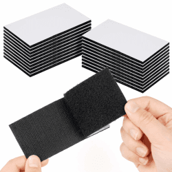WINKIO 20 Stück 50 mm × 100 mm Klettband Selbstklebend Extra Stark，Doppelseitig Klettverschluss Selbstklebend, Breit Selbstklebendes Klebepad für Befestigung, Organisation und Aufbewahrung 50x100mm-Schwarz