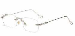 Eyglajdd Metall Lesebrille für Herren Damen Lesehilfe,1 Pack Unisex Brillen Silber 2.0 x
