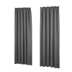 Deconovo Vorhänge mit Kräuselband Blickdicht Gardinen Schallschutz gegen Kälte, 138x140 cm(HöhexBreite), Hellgrau, 2er Set H138 x B140 cm (2er Pack) Hellgrau