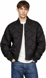 Tommy Hilfiger Herren Steppjacke Onion Quilted Bomber Übergangsjacke 3XL Große Größen Schwarz (Black)