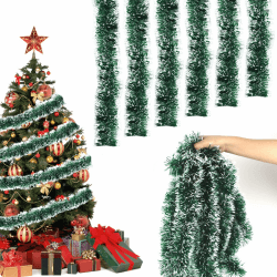 CYIOU 6 Stücke Weihnachtengirlande 2 Meter Tannengirlande Weihnachten Deko Grüne Girlande Weihnachten Outdoor für Weihnachtsdekoration Treppe Weihnachtsbaum Kranz Hochzeit Party