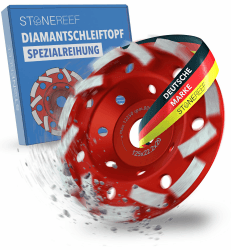 STONE REEF Betonschleifer [125x22.2x20] Betonfräse, Schleifteller 125mm, Estrichschleifer - Schleifscheibe für Betonbearbeitung, Diamantschleiftopf für Absaugung, Sanierungsfräse, Schleiftopf schrägzahn