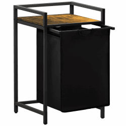 Lifewit kleiner Wäschekorb mit Ablage, 69L Wäschesammler mit herausziehbaren Säcken, Laundry Baskets, Wäschebox,Wäschetonne für Waschküche, Schlafzimmer, Badezimmer, Schlafsaal, 45x35x72 cm, Schwarz Schwarz 69L( 45 x 35 x72 cm)