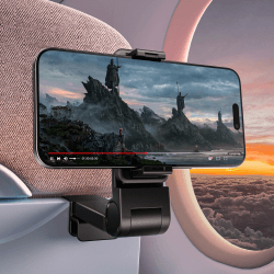 JSAUX Handyhalterung Flugzeug, Flugzeug Handyhalterung, 360 Drehbar Verstellbare Flugzeug Handy Halterung, Flugzeug Gadgets Handy Ständer, Nützliche Reise Gadgets Kompatibel mit iPhone,Küche,Büro 1 Einheit Schwarz