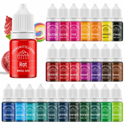 Waysroma Lebensmittelfarbe 26 Farben, hochkonzentriert & zuckerfrei Food Coloring Lebensmittelfarbe Flüssig zum Backen, Valentinstag Kuchen, Macaron, Zuckerguss, Fondant, Kekse, Donuts 6 ml (26er Pack) 156.0