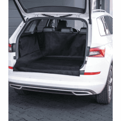 Cartrend 10853 Kofferraumschutz Hundeschutzdecke Auto Kofferraum SUV,Kombi,Kleinwagen mit Ladekantenschutz wasserabweisend,pflegeleicht, schwarz
