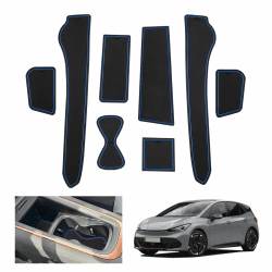 GAFAT Kompatibel mit Cupra Born 2022 2023 2024 Antirutschmatten, Born 2023 Gummimatten rutschfest Non-Slip, Mittelkonsole Matten, Aufbewahrungsbox Matten, Türnaht Matten (Blau)