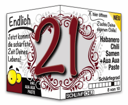 Schlump-Chili⎥Endlich 21 - das witzige scharfe Geburtstagsgeschenk. Eine originelle Geschenkidee zum 21. Geburtstag für junge Männer und Frauen 2 Stück (1er Pack)