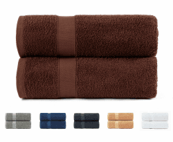 Todocama 2 große Badetücher, 100% Baumwolle, 550 g/m², extra weich, sehr saugfähig und schnell trocknend, Maße 100 x 150 cm, Schokoladenbraun 100x150 cm Schokoladenbraun