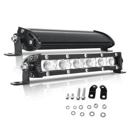 PICAA Led Arbeitsscheinwerfer 7 Zoll 22.5CM 30W einzelne Reihe Led Lichtbalken 12V Slim Led Zusatzscheinwerfer Bar Flutlicht LED Arbeit Licht Bar für SUV Offroad ATV UTV Traktor 4x4 Auto (2 Stück) 2X 7 Zoll 30w Flutlicht