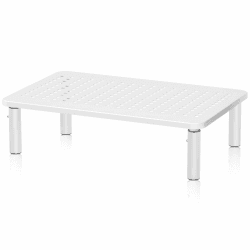 suptek Monitorständer Höhenverstellbarer Monitor-Raiser Monitorständer schwarz für Computer, PC, Laptop, Drucker bis zu 20 kg Platzsparender Metall Monitorerhöhung mit Belüftungsplattform, Weiß