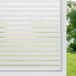 rabbitgoo Fensterfolie Streifen Sichtschutzfolie Fenster Selbstklebend Milchglasfolie Sichtschutz gestreifte Folie für Büro Anti-UV 90 x 200 cm 90 x 200 cm Streifen