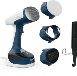 Tefal DT7170 Access Steam Easy Dampfbürste | 15 Sekunden Aufheizzeit | 1400 Watt | bis zu 25 g/Min. | 150 ml Wassertank | 8 Min. Steamen | 2,6 m Netzkabel | vielfältiges Zubehör | Weiß/Blau 1400 W | 25 g/min
