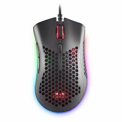 Mars Gaming MMEX Schwarz, RGB Gaming-Maus, 32K DPI, Feather-Kabel, HUANO-Schalter