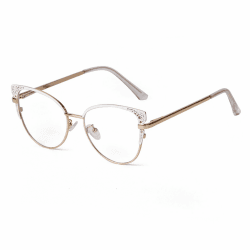 ADEWU Brille ohne Stärke mit Blaulichtfilter Brillefassungen Damen Katzenauge Schick Party Fake Brillen Weiß