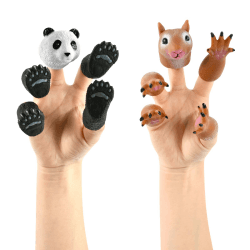 Fingerpuppen Gummi, Tierische Fingerpuppen für Kinder, Fingerpuppen, Interaktives Katzenspielzeug, Mini Finger Fingerpuppen, Eichhörnchen Handfingerpuppe, Panda Fingerpuppe, Tierfingerpuppen B