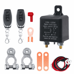 HISports BatterieTrennschalter Suite 12V DC 120A,Funkschalter Set mit Fernbedienung,Upgrade-Schalter für Automobile, RV, Boot, Wasserpumpe, Batterie Trennrelais,Diebstahlsicherung Batterie Relais 12V 120A