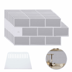 MytaYt 10 Stück 3D Fliesenaufkleber Fliesenaufkleber Klebefliesen Klebefliesen Küche Küchenrückwand Fliesenaufkleber Bad 30,5x15CM(Grau)