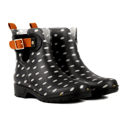 Geweo Gummistiefel Damen Chelsea Herren Wasserdicht Winddicht in Schwarz Braun Grau Rot Pink Weiß Gr. 35-43 42 EU Dalmatians