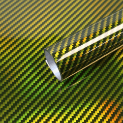 Arespark 2D Holographische Carbon Folie Selbstklebend, Regenbogen Laser Glanz Car Wrapping (Gold, 150 * 30 cm) Gelb Laser 150*30cm
