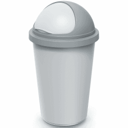 Monzana® Mülleimer Küche 50L mit Schiebedeckel 100% Recycelter Kunststoff Abfalleimer Büro Papierkorb Biomüll Gelber Sack Silber Grau