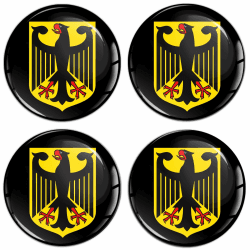 SkinoEu 4 x 68 mm Aufkleber Aufkleber für Radkappen Nabenkappen Nabendeckel Radnabendeckel Rad-Aufkleber Deutschland Deutsche Flagge Deutscher Adler A 8468