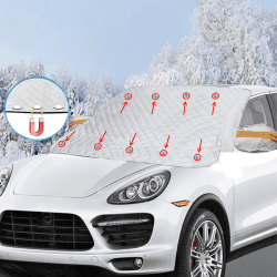 Frontscheibenabdeckung Auto, Auto Abdeckplane Winter 170 * 143CM, Frontscheibenabdeckung Winter mit 9 Magneten, Universelle Auto Scheibenabdeckung für gegen Shutz gegen Sonne Schnee Staub EIS Frost 143*170cm