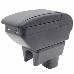 Doppellagige Armlehnenbox für Swift 2005-2024 Mittelkonsole Aufbewahrungsbox mit 4 USB-Anschlüssen, Getränkehalter, Armlehnen-Zubehör, Schwarz 4 USB schwarz mit schwarzem Gewinde