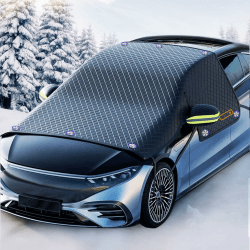 Maxee Frontscheibenabdeckung Winter, Windschutzscheibenabdeckung Auto 10 Magnet, Türgriffe abdecken, Scheibenabdeckung Abdeckung Auto Frontscheibe Für Die Gegen, Schnee, EIS,UV Schwarz (deckt Türgriffe + Seitenfenster ab)