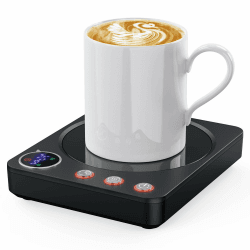 HOMEASY Kaffeewärmer 30W Tassenwärmer Elektrischer Kaffeetassenwärmer mit 3 Temperatureinstellungen 4H Auto Abschalten für Schreibtisch Teewasser Milch Wärmer Geschenk Schwarz
