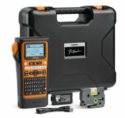 Brother P-Touch E310BTVP professionelles Beschriftungsgerät für 18 mm breite TZE-Schriftbänder und 11,2 mm breite HSe-Schrumpfschläuche, Thermotransferdruck
