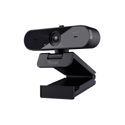 Trust Taxon 2K QHD Webcam aus 85% Recycling-Kunststoff, 2560x1440p USB Kamera PC mit Abdeckung, Autofokus, Weitwinkel, 2 Mikrofone, Videokamera für Konferenzen, Videoanrufe, Skype, Teams, Zoom Taxon Eco 2K mit Autofokus Single