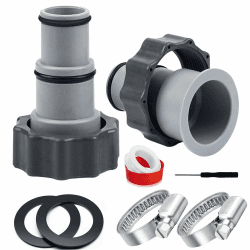 Pool Adapter A für Intex Pool, 2 Stück Anschlussset Schlauchadapter für Intex Pumpen, 32-38 mm Poolschlauch Adapter mit Innengewinde einfache Installation für Ihren Poolschlauch