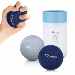 RYACO 2 Stück Gel Stressball für Erwachsene - Antistressball Mit verschiedenen Stärken und Größen - Anti Stress Bälle für Konzentration - Motivierendes Knetball Spielzeug - Wutball Dunkelblau + Grau