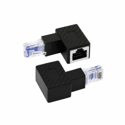 RIIEYOCA Abwärtswinkel Ethernet Adapter, 90 Grad RJ45 Stecker zu Buchse Verlängerung Netzwerkanschluss für Computer, Laptops, Router, 2 Stück (D) Down