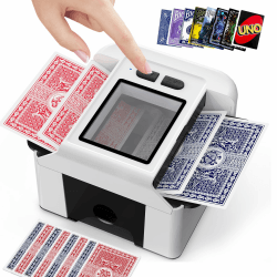 HOTOIQ Automatischer Kartenmischer, Kartenmischmaschine Elektrische mit Auto und Manuellem Modus,1-2 Decks Wiederaufladbarer Kartenmischgerät für Poker,UNO,Blackjack,Texas Hold'em