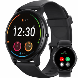 Parsonver Smartwatch Herren mit Telefonfunktion, Fitnessuhr Damen Herren mit Schrittzähler, 100+ Sportmodi, IP68 Wasserdicht, Sportuhr mit Herzfrequenz Schlafmonitor, für Android & iOS,Schwarz,SPROD1