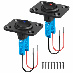 Linkstyle Wippe Kippschalter Panel, 12V 20A blau & rot LED Wippe Kippschalter ON Off SPST Schalter für Auto Yacht Boot Marine