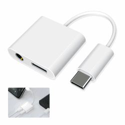 Adapter für Kopfhörer, USB C auf 3,5 mm Klinke, Adapter USB C Klinke, 2-in-1, kompatibel mit Samsung, iPhone 15 Pro, Huawei Xiaomi Die neuesten Smartphone-Modelle inkl. gleichzeitiger Verwendung und