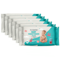 by Amazon Baby Feuchttücher Sensitiv, Unparfümiert, 480 Stück (6 packungen mit 80) 80 stück (6er Pack)