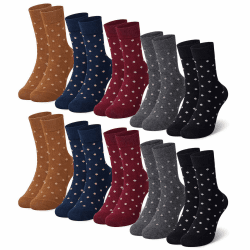 Falechay 10 Paar Socken Damen 39-42 35-38 Sportsocken für Damen Mehrfarbig Mit Streifen Punkte Damensocken Baumwollesocken 39-42 A-Fünf-Farben