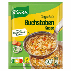 Knorr Suppenliebe Buchstaben Suppe leckere Nudelsuppe mit natürlichen Zutaten 3 Teller Kräuter 750 ml (1er Pack)