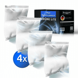 BonAura® AirOne Lite Badezimmer & Küche Luftentfeuchter Nachfüllpack I 4er Set 450g Luftentfeuchter Granulat I Entfeuchter Nachfüllpack I Schutz gegen Schimmel & Gerüche 4 X Granulat Nachfüllpack
