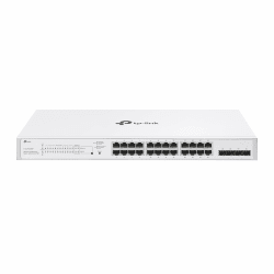 TP-Link Festa FS328GP 28-Port Gigabit Switch, 24× Gigabit 802.3af/at PoE+ Ports, 4× Gigabit-SFP-Steckplätze, 250W Gesamt-PoE-Budget, bis zu 30W PoE-Leistung pro Port, Kostenlose Cloud-Verwaltung