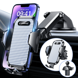 VANMASS Handyhalterung Auto 2025 Upgrade Super Stabil 3 in 1 Saugnapf & Lüftung 100% Sicher Universale Handy Halterung Auto Flexibel Passt Für Alle iPhone 16/15 /14/13 Pro Max Samsung S23/S22 Huawei Silber